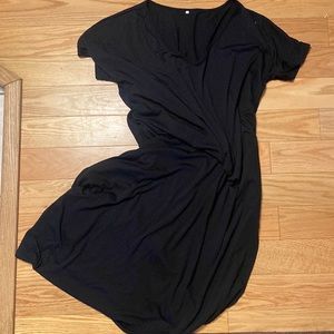 Black tee shirt maxi dress with pockets XL